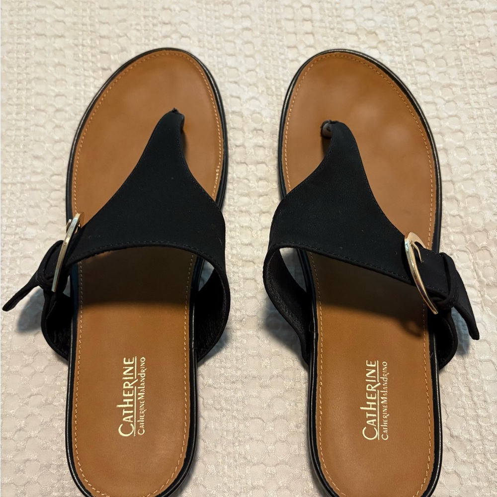 Catherines Black and Brown Women's Sandals